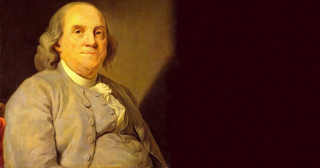Benjamin Franklin painted - fallaciesoflogic.com